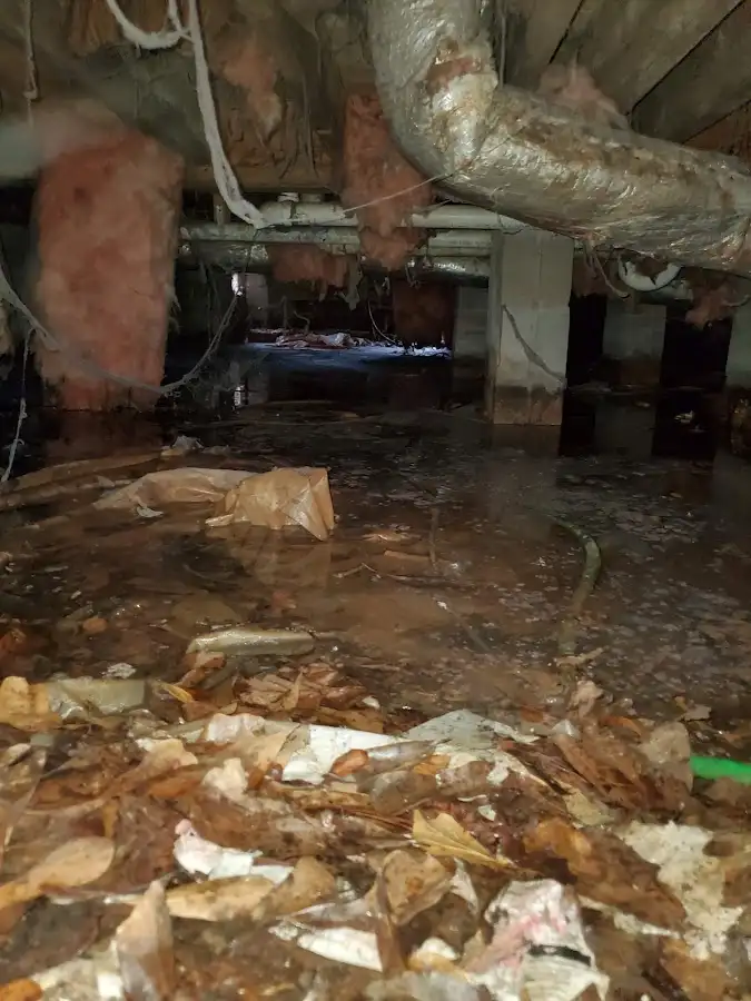 Crawl space flood assessment for Commercial Water Damage Restoration in Cumberland